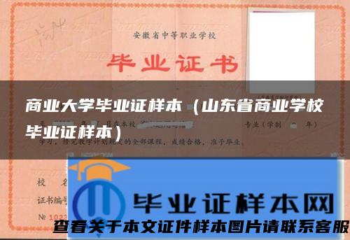 商业大学毕业证样本（山东省商业学校毕业证样本）