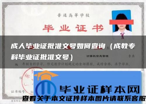 成人毕业证批准文号如何查询（成教专科毕业证批准文号）