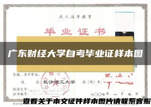 广东财经大学自考毕业证样本图