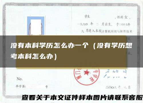 没有本科学历怎么办一个（没有学历想考本科怎么办）