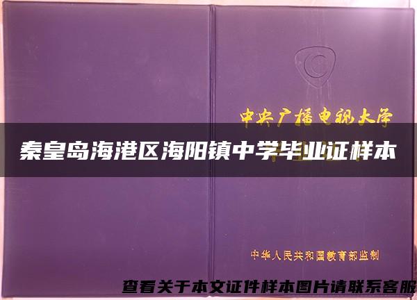 秦皇岛海港区海阳镇中学毕业证样本