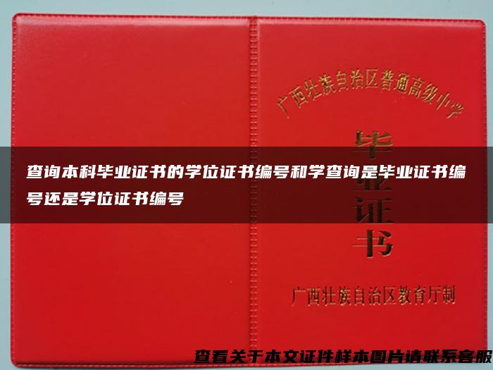 查询本科毕业证书的学位证书编号和学查询是毕业证书编号还是学位证书编号