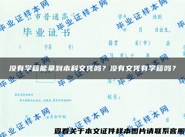 没有学籍能拿到本科文凭吗？没有文凭有学籍吗？