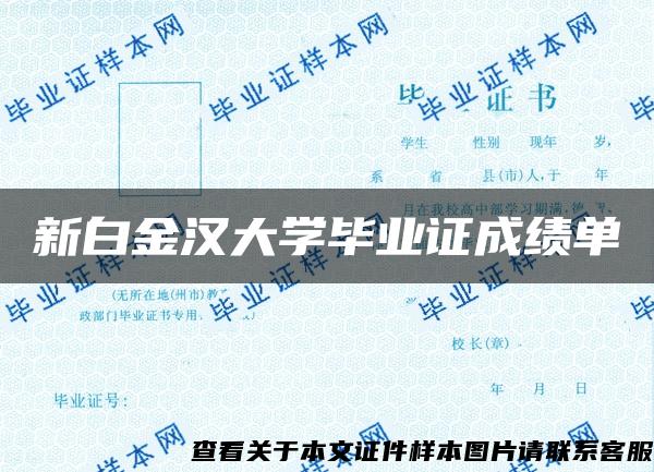 新白金汉大学毕业证成绩单