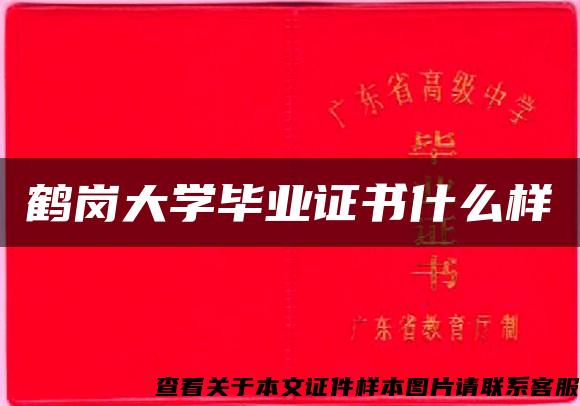 鹤岗大学毕业证书什么样