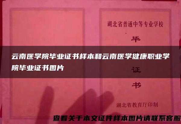 云南医学院毕业证书样本和云南医学健康职业学院毕业证书图片