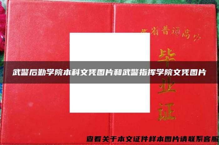 武警后勤学院本科文凭图片和武警指挥学院文凭图片