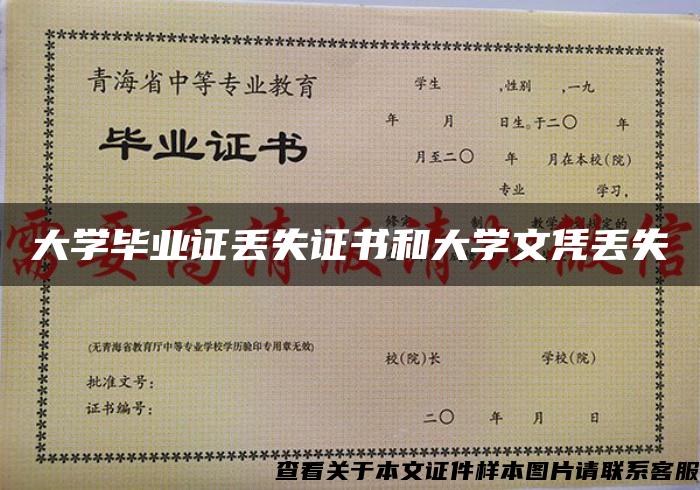 大学毕业证丢失证书和大学文凭丢失