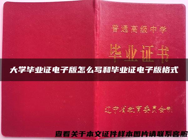 大学毕业证电子版怎么写和毕业证电子版格式