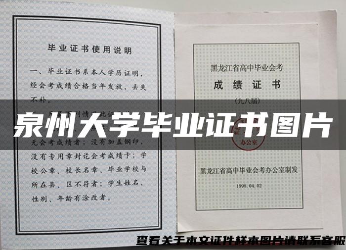 泉州大学毕业证书图片