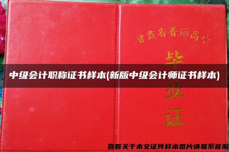 中级会计职称证书样本(新版中级会计师证书样本)