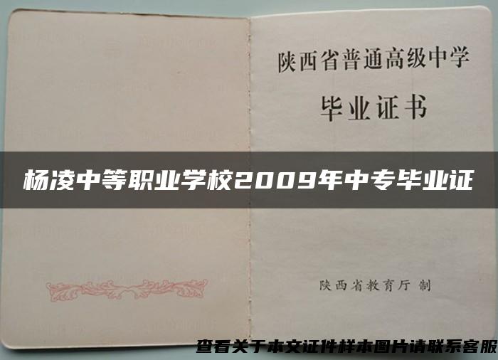 杨凌中等职业学校2009年中专毕业证