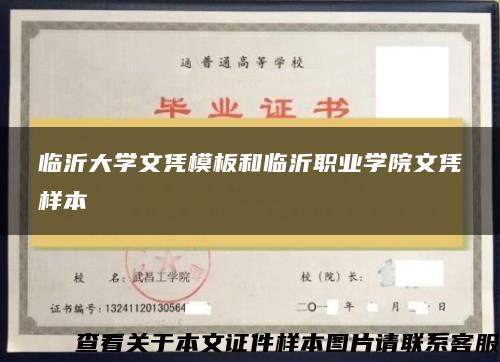 临沂大学文凭模板和临沂职业学院文凭样本