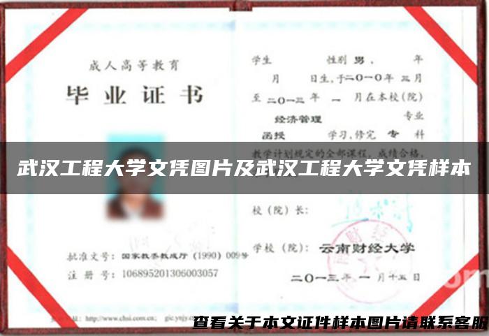 武汉工程大学文凭图片及武汉工程大学文凭样本