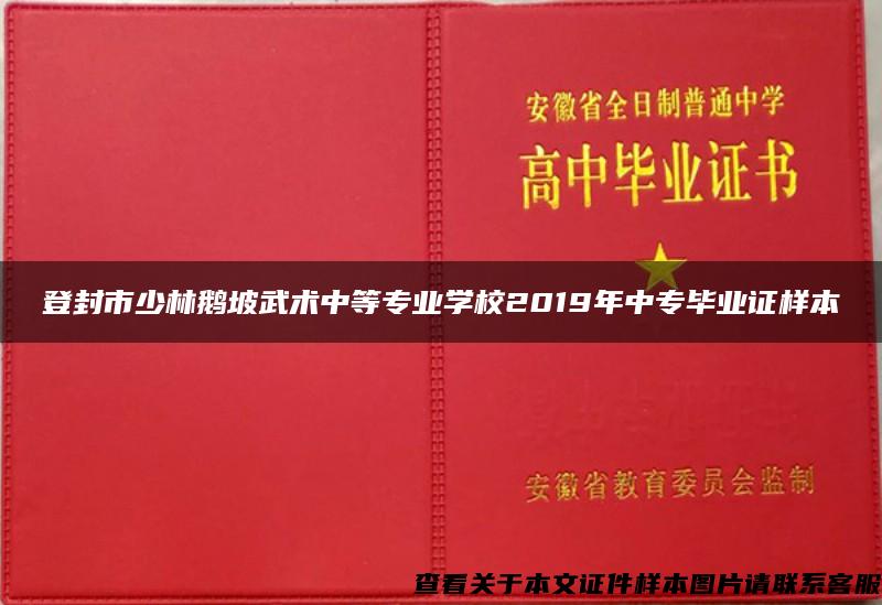 登封市少林鹅坡武术中等专业学校2019年中专毕业证样本