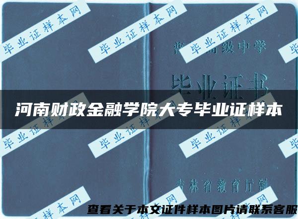 河南财政金融学院大专毕业证样本