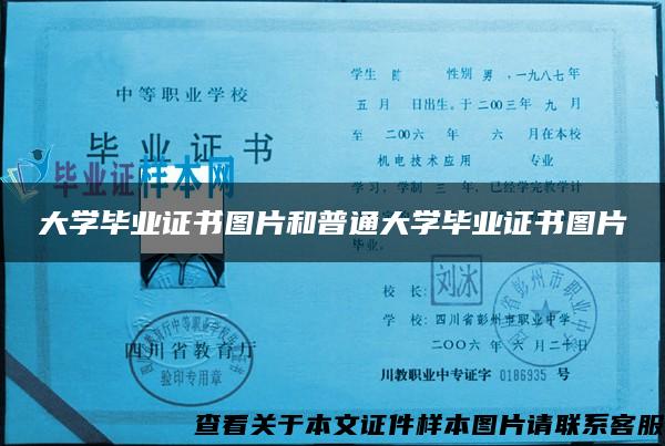 大学毕业证书图片和普通大学毕业证书图片