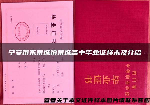 宁安市东京城镇京城高中毕业证样本及介绍