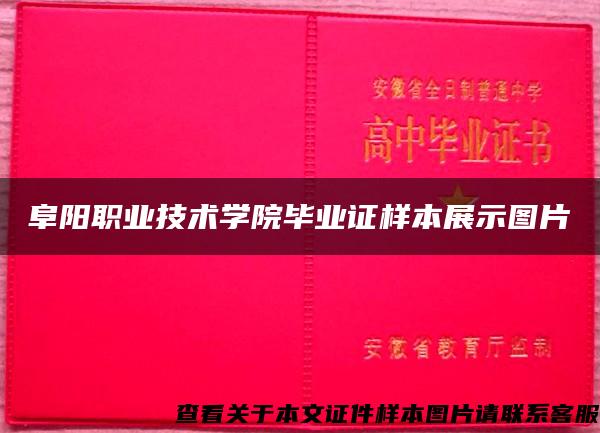 阜阳职业技术学院毕业证样本展示图片