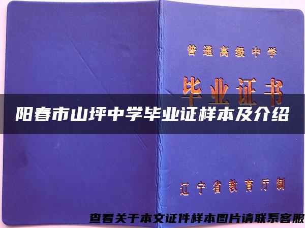 阳春市山坪中学毕业证样本及介绍