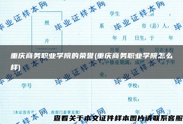 重庆商务职业学院的荣誉(重庆商务职业学院怎么样)