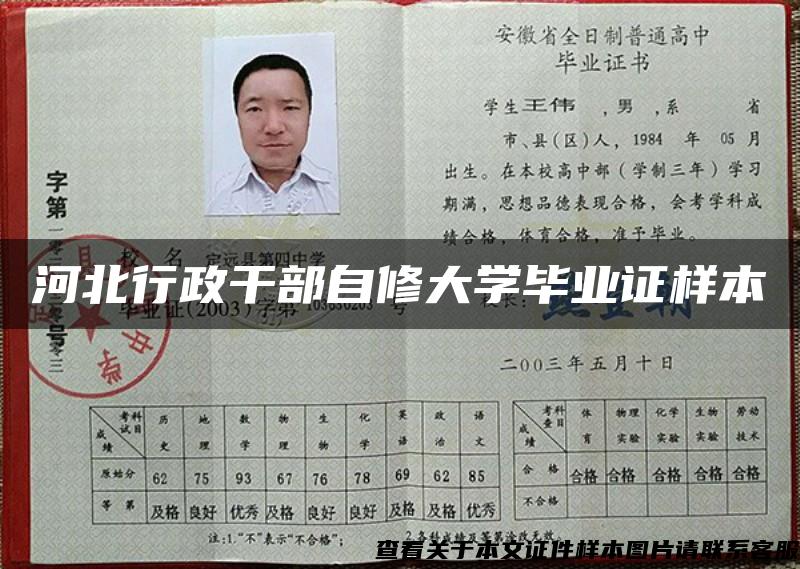 河北行政干部自修大学毕业证样本