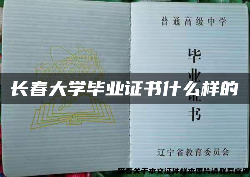 长春大学毕业证书什么样的