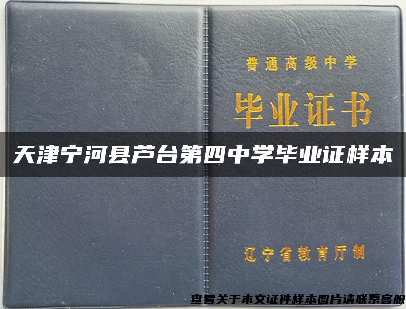 天津宁河县芦台第四中学毕业证样本