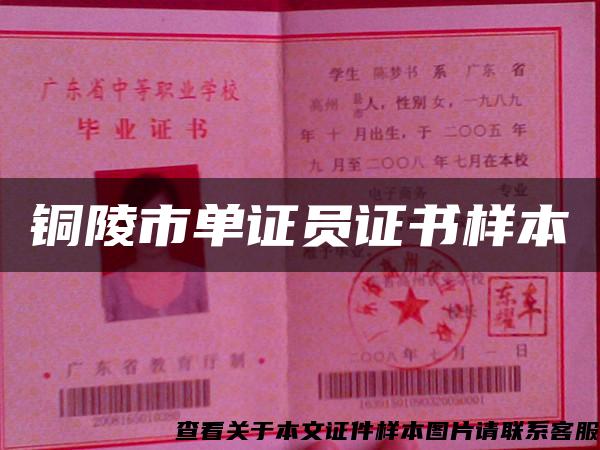 铜陵市单证员证书样本