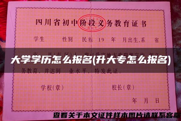 大学学历怎么报名(升大专怎么报名)