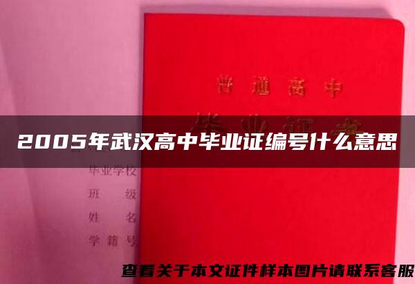 2005年武汉高中毕业证编号什么意思