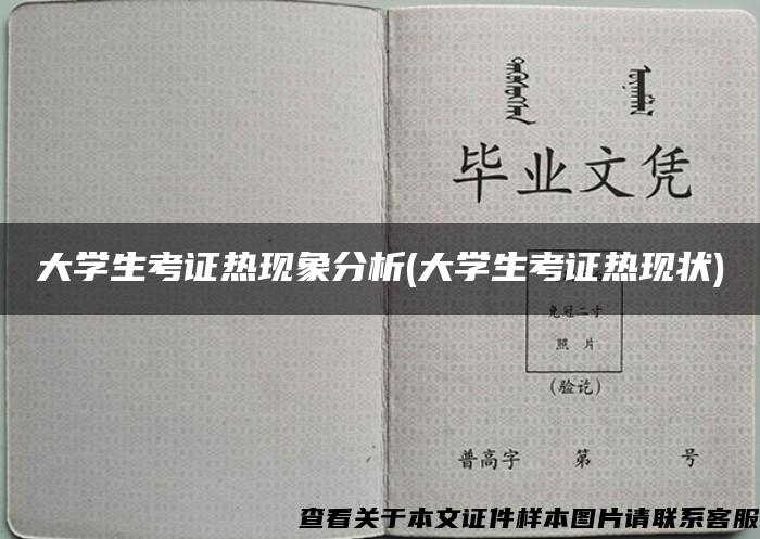 大学生考证热现象分析(大学生考证热现状)