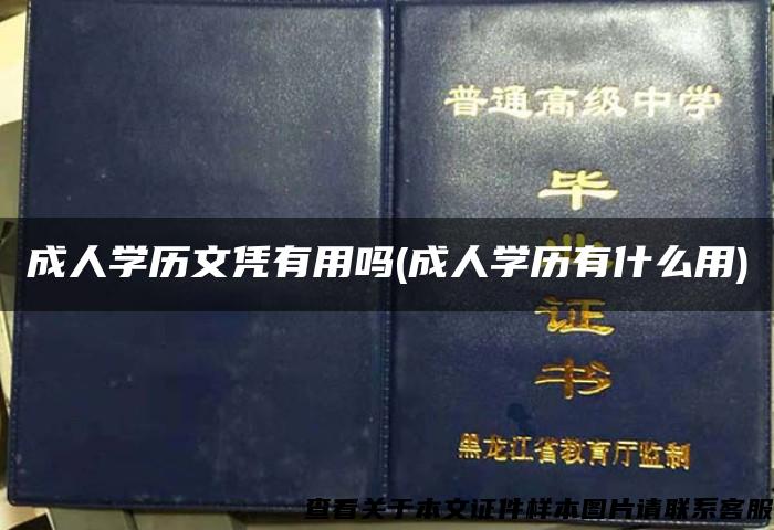 成人学历文凭有用吗(成人学历有什么用)