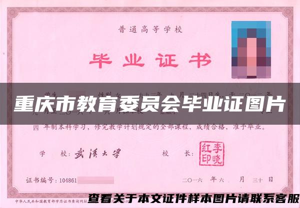 重庆市教育委员会毕业证图片