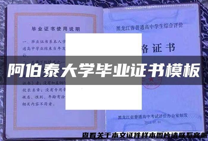 阿伯泰大学毕业证书模板