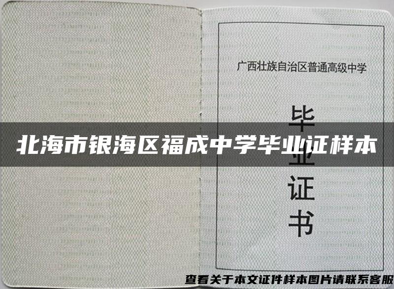 北海市银海区福成中学毕业证样本