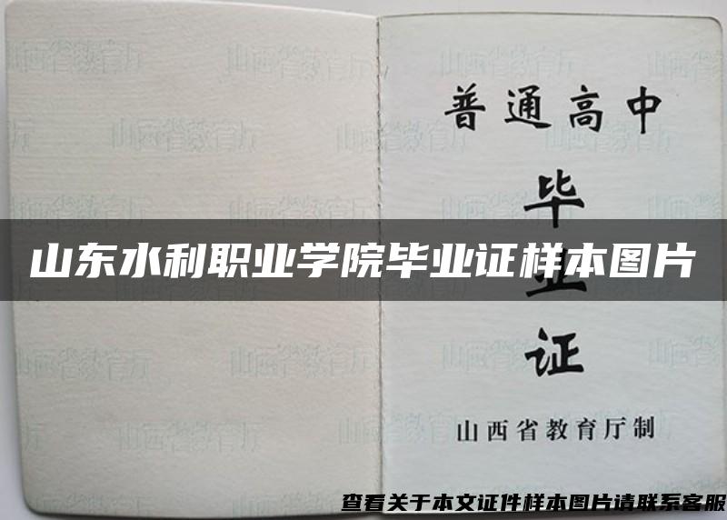 山东水利职业学院毕业证样本图片