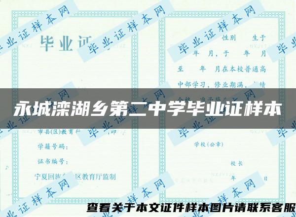 永城滦湖乡第二中学毕业证样本