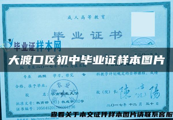 大渡口区初中毕业证样本图片