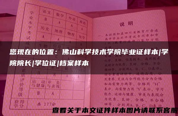 您现在的位置：佛山科学技术学院毕业证样本|学院院长|学位证|档案样本