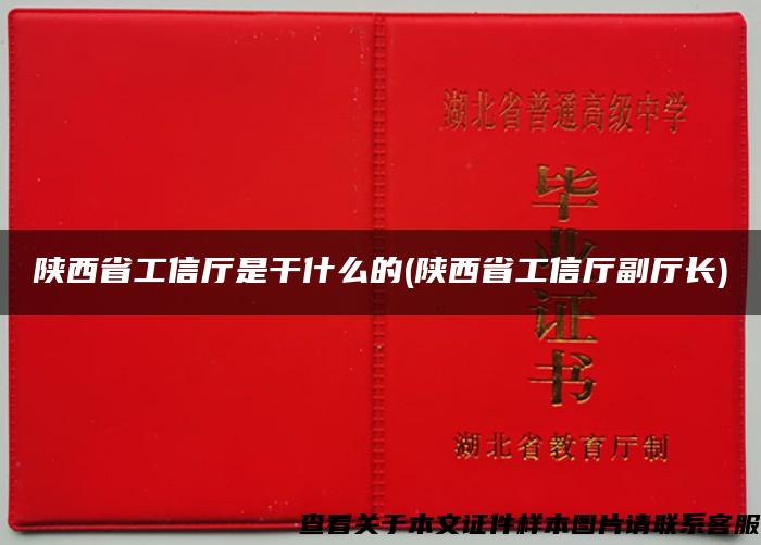 陕西省工信厅是干什么的(陕西省工信厅副厅长)