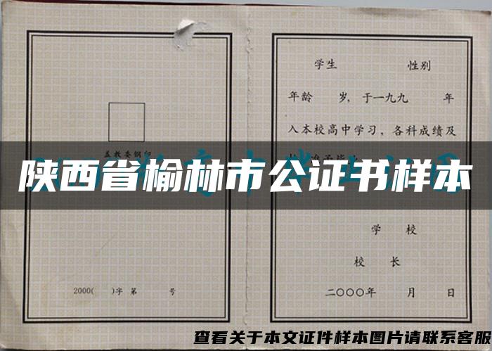 陕西省榆林市公证书样本