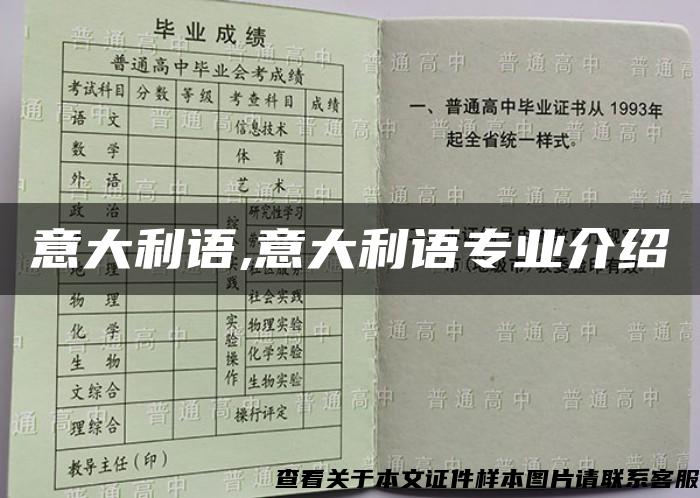 意大利语,意大利语专业介绍