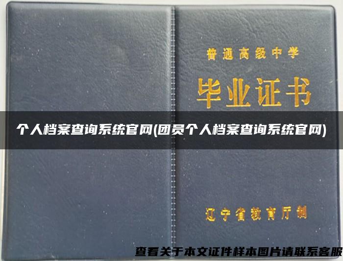 个人档案查询系统官网(团员个人档案查询系统官网)