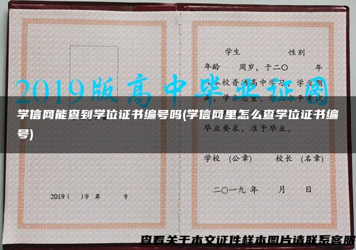 学信网能查到学位证书编号吗(学信网里怎么查学位证书编号)