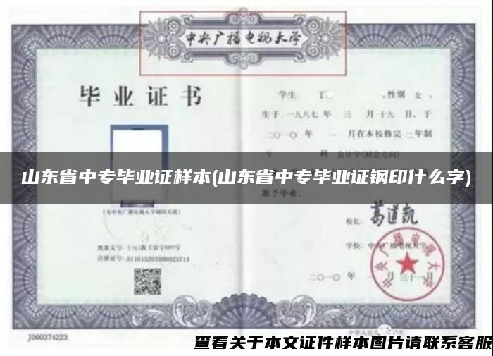 山东省中专毕业证样本(山东省中专毕业证钢印什么字)