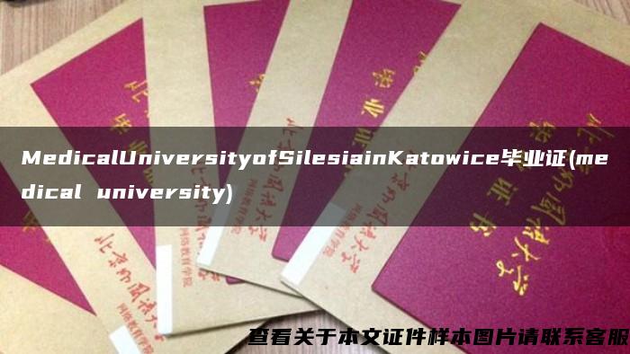 MedicalUniversityofSilesiainKatowice毕业证(medical university)