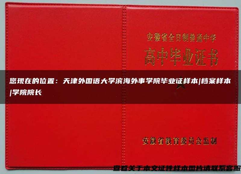 您现在的位置：天津外国语大学滨海外事学院毕业证样本|档案样本|学院院长