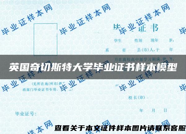 英国奇切斯特大学毕业证书样本模型