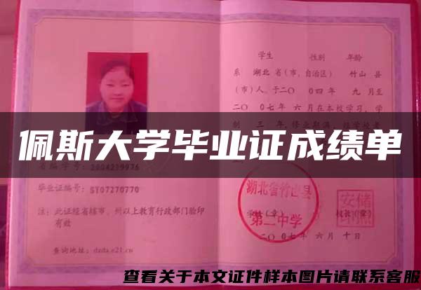 佩斯大学毕业证成绩单